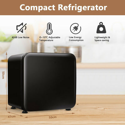 0~10℃ Compact Refrigerator with Reversible Door for Dorm Apartment-Black - Infyniti Home