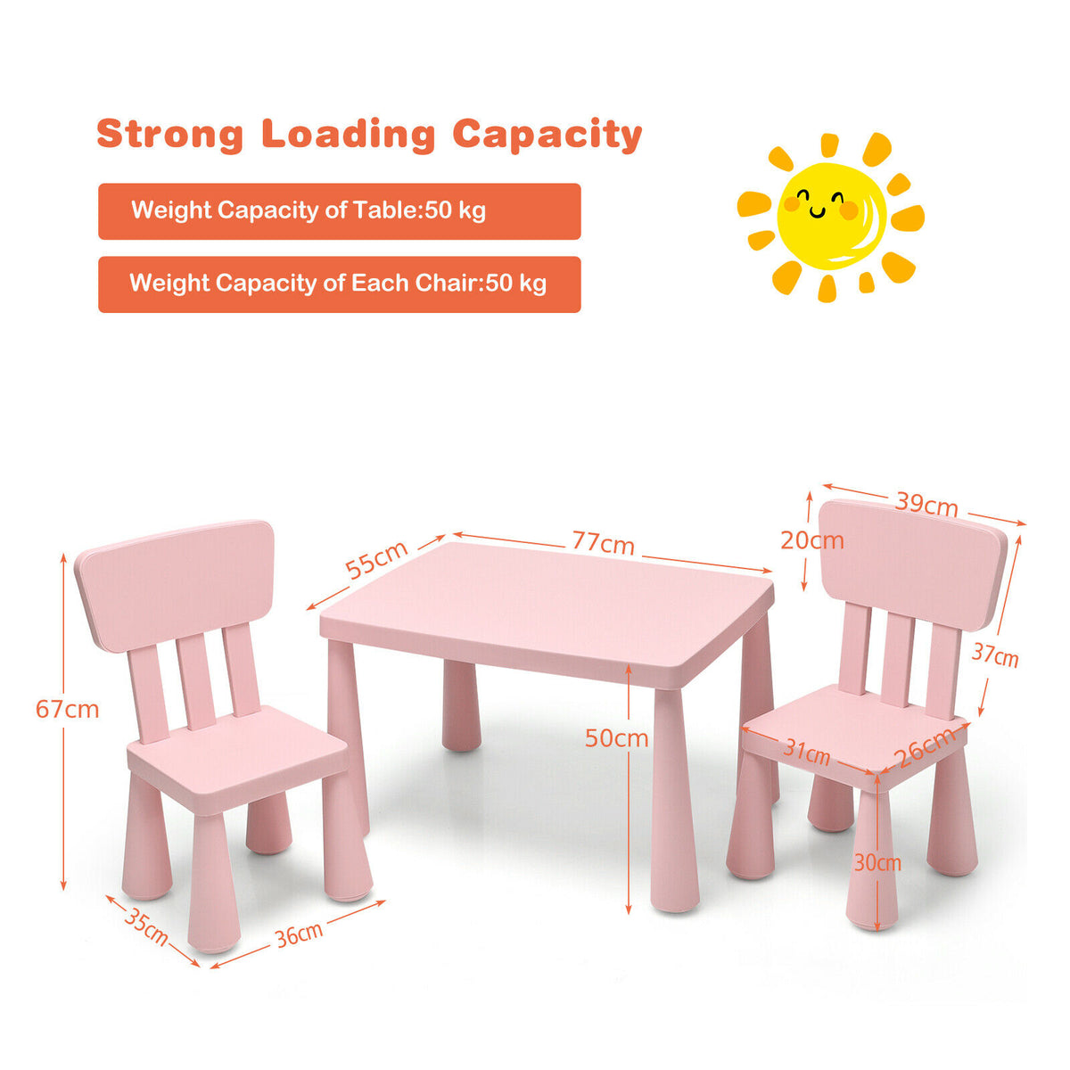 Children's Multi Activity Table and Chair Set-Pink