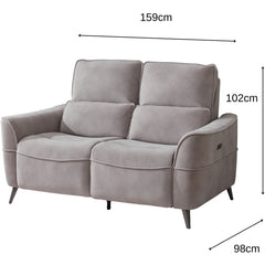 Kensley 2 Seater Sofa Grey (Power Recliner)