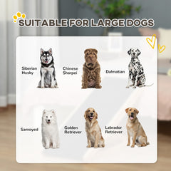 The pet ramp background featuring six different large dog breeds with their names listed