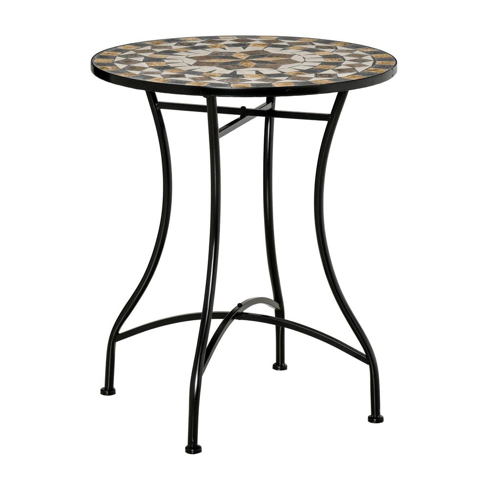 Outsunny Φ60cm Mosaic Outdoor Patio Table - Grey