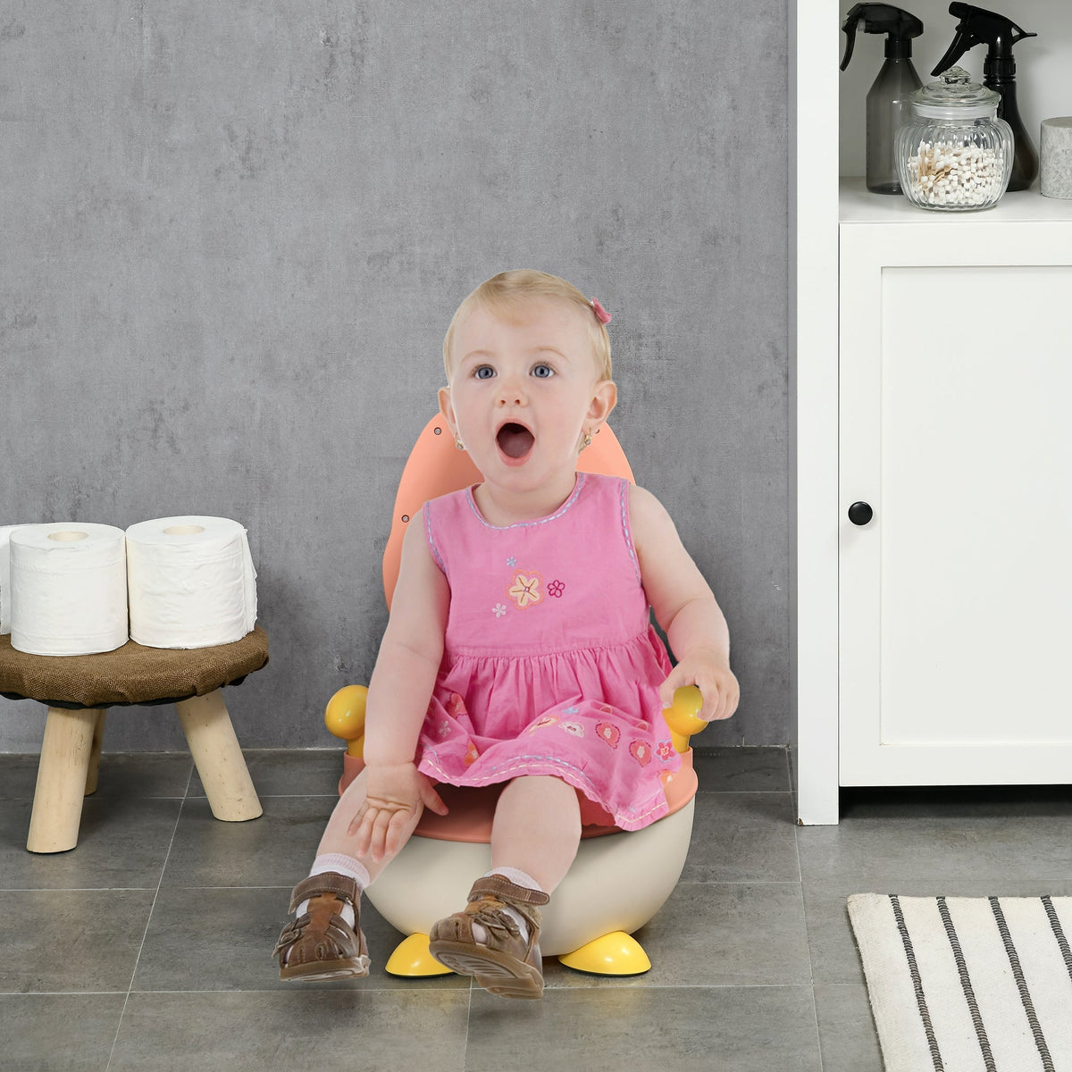 ZONEKIZ Baby Potty Training Toilet with Splash Guard, Anti-Tip Feet, Side Handles, Easy to Clean