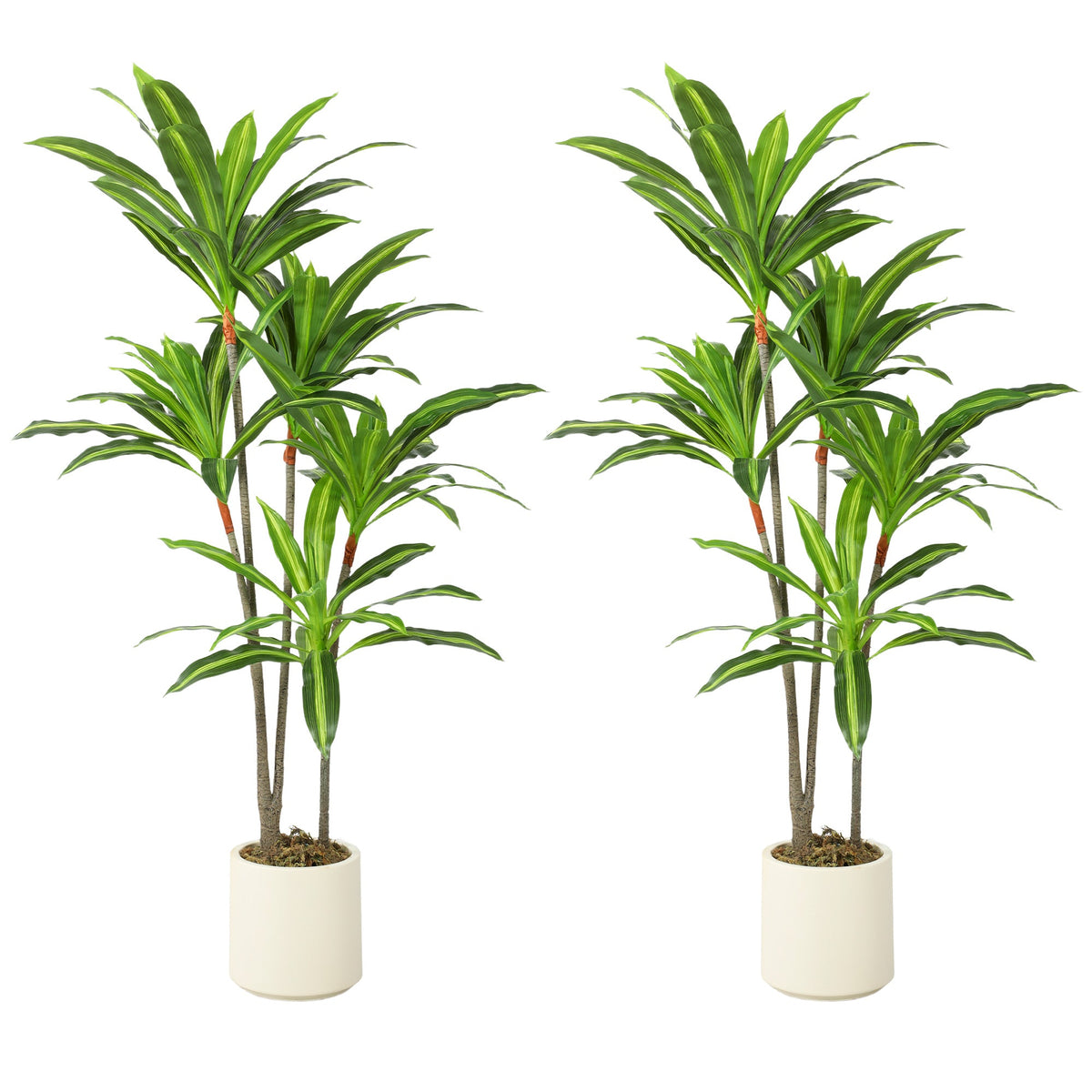 HOMCOM 150cm Lifelike Fake Tree, Artificial Dracaena Tree with Bendable Trunks, Green
