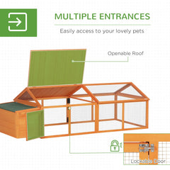PawHut Wooden Chicken Coop with Nesting Box, Openable Roof, for 4-8 Chickens