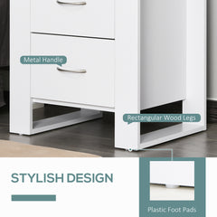HOMCOM Bedroom Furniture Set, Drawer Chest and Nightstand, Modern White