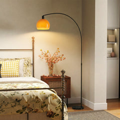 HOMCOM Floor Lamp for Living Room, Modern Standing Lamp with Shade & Foot Switch for Bedroom, Office, Black