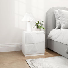 HOMCOM Chest of Drawers and Bedside Table, Modern, High Gloss