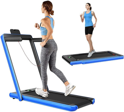 1-12Km/h Folding Bluetooth Electric Treadmill Motorized Portable Running Machine-Blue - Infyniti Home