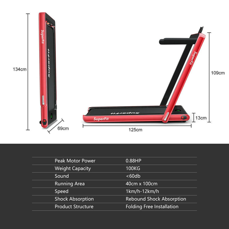 1-12Kph Folding Electric Treadmill with Bluetooth Capability - Infyniti Home