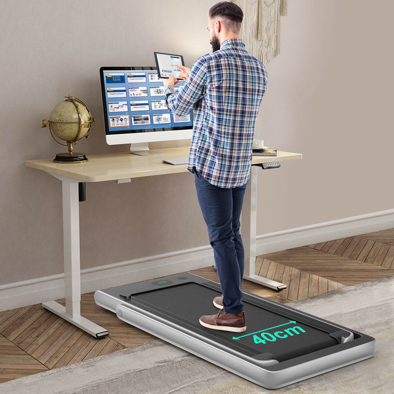 1-12Kph Folding Electric Treadmill with Bluetooth Capability-Silver - Infyniti Home