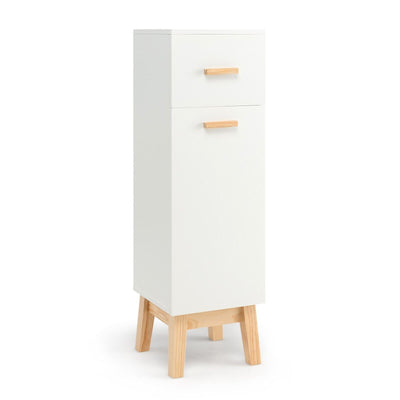 1-Door Freestanding Bathroom Cabinet with Drawer-White - Infyniti Home