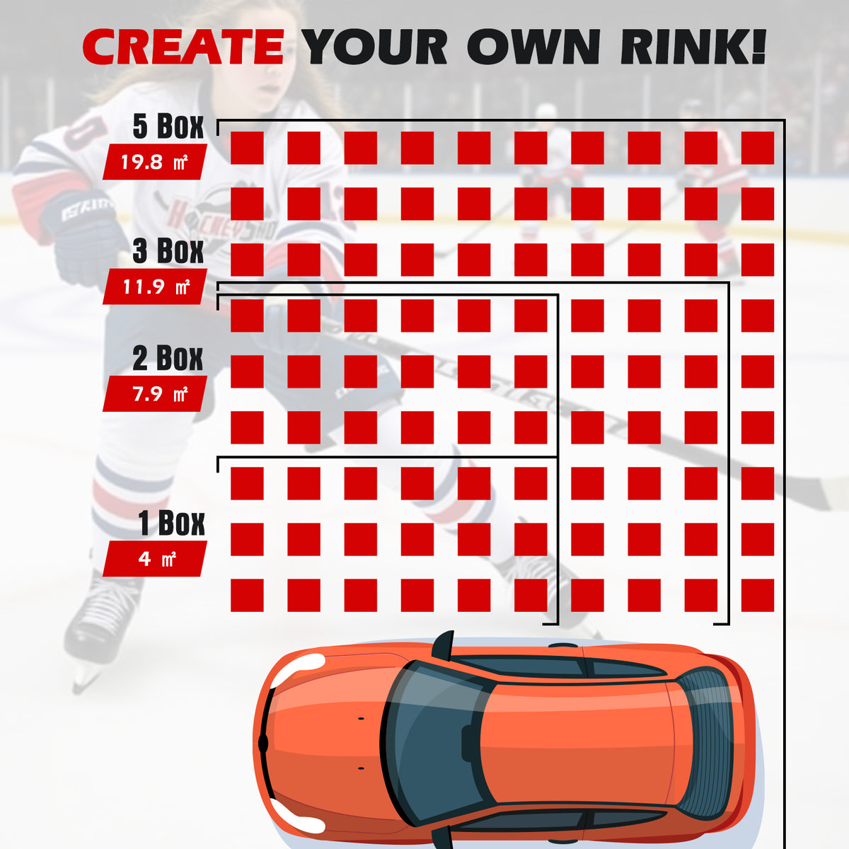 10/18 Pack Hockey Flooring Tiles for Training-18 Pack