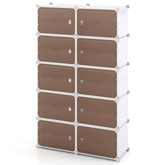 10 Tier Shoe Storage Cabinet with Removable Shelves