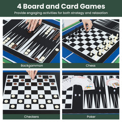 10-in-1 Combo Game Table Set with Foosball and Air Hockey-Natural
