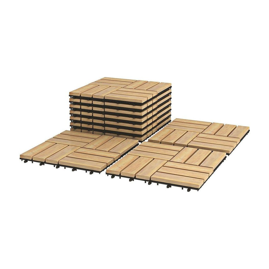 10 PCS Wood Tiles for Terrace and Balcony