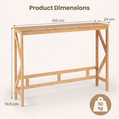 100 cm Bamboo Console Table for Narrow Entryway in Natural, image 5