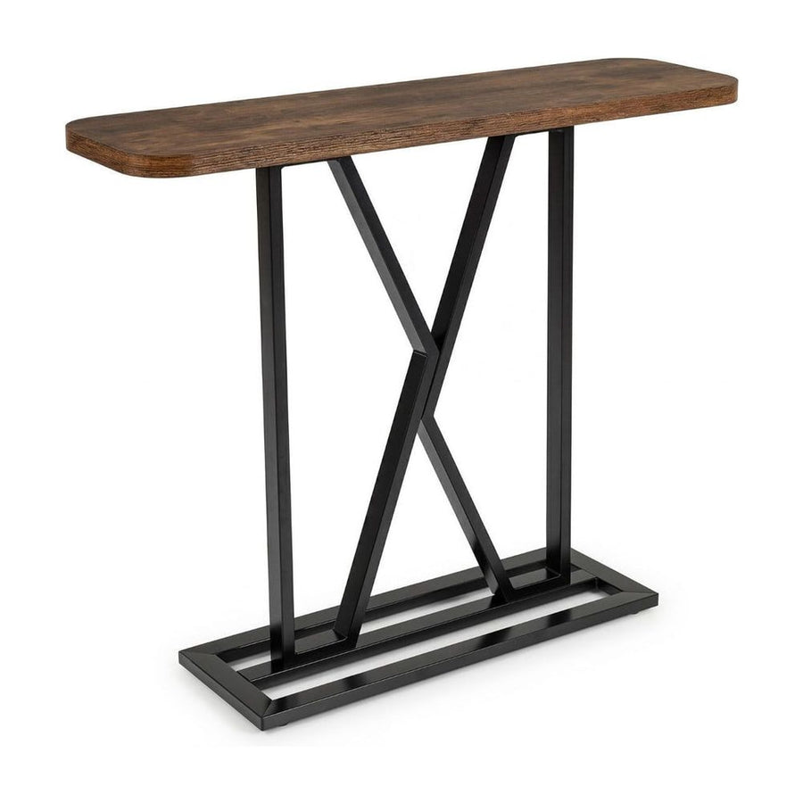 100 cm Rectangular Console Table with Geometric Metal Frame shown against a plain white background