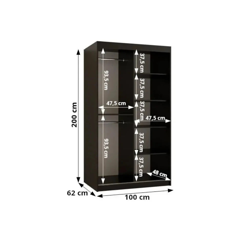 Uppsala V2 Sliding Door Wardrobe 100cm