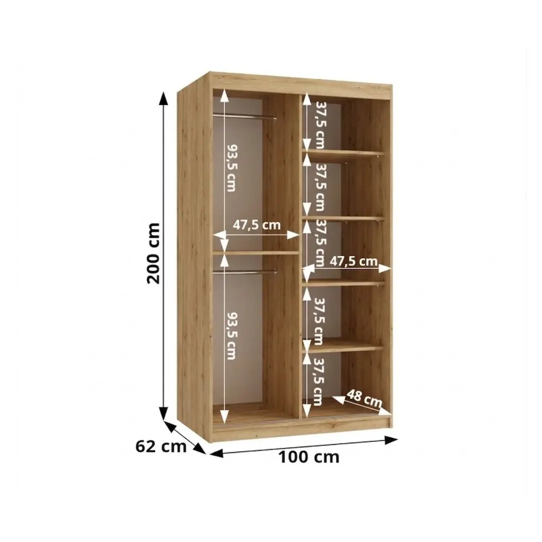 Spoti Sliding Door Wardrobe 100cm