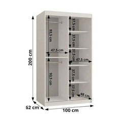 Uppsala V2 Sliding Door Wardrobe 100cm