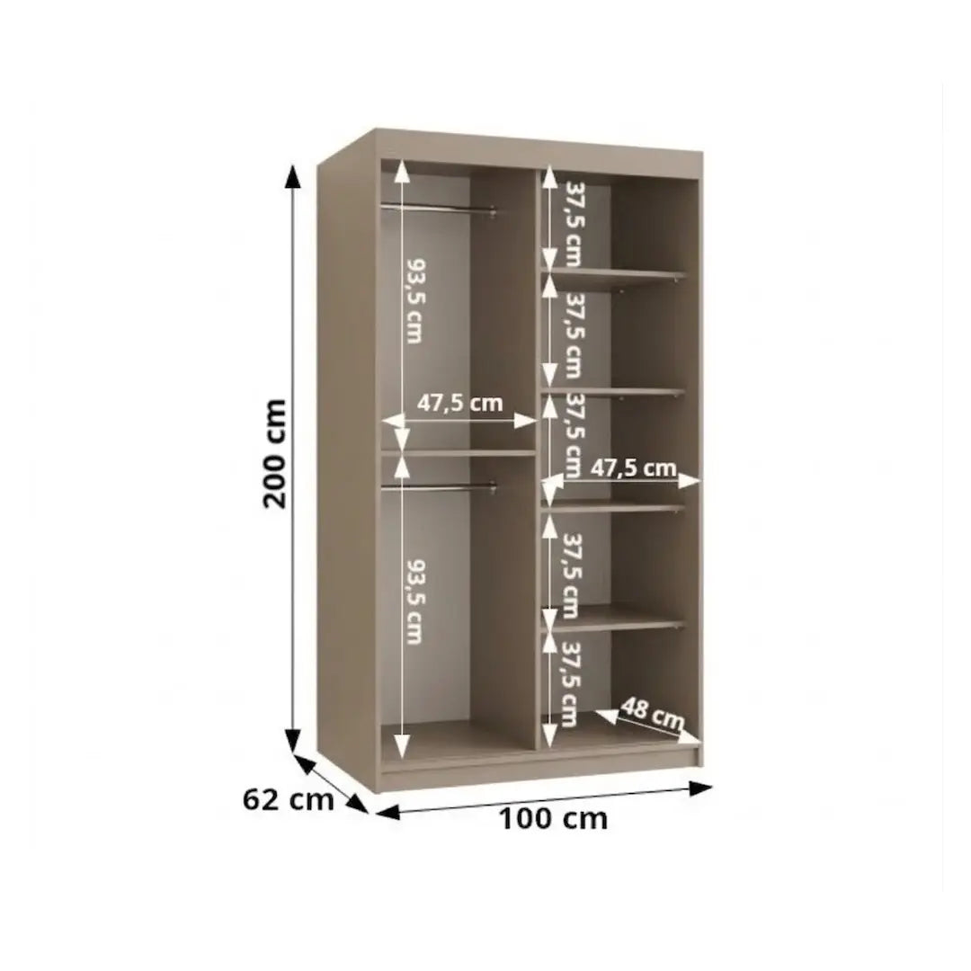 Spoti Sliding Door Wardrobe 100cm