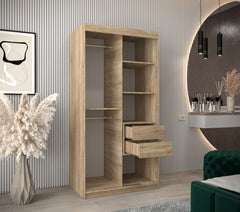 Wave Sliding Door Wardrobe 100cm