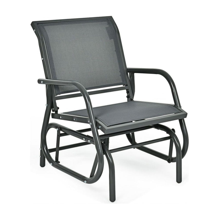 Outdoor Single Swing Glider Rocking Chair for Backyard-Grey