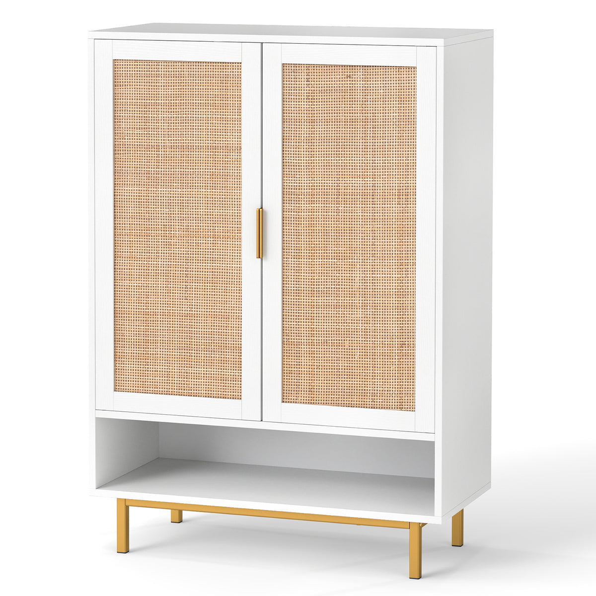 108CM Tall Shoe Cabinet 6-Tier with 2 Doors and Adjustable Shelves-White