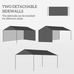Outsunny 3 x 4 m Garden Gazebo Shelter Marquee Party Tent with 2 Sidewalls for Patio Yard Outdoor - White - product image 4