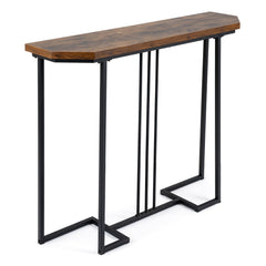 110 CM Narrow Entryway Table with Faux Marble Top for Living Room-Coffee