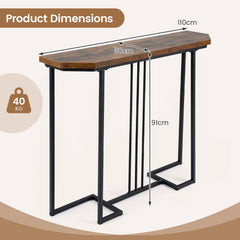 110 CM Narrow Entryway Table with Faux Marble Top for Living Room-Coffee