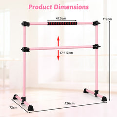 110 KG Max Load Adjustable Ballet Barre and Folding Gymnastics Mat in Pink, image 3