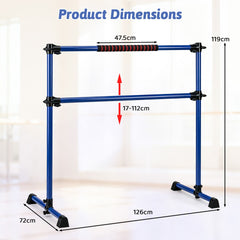 110 KG Max Load Adjustable Ballet Barre for Balance Workout for Strength Training-Purple