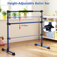 110 KG Max Load Adjustable Ballet Barre for Balance Workout for Strength Training-Purple