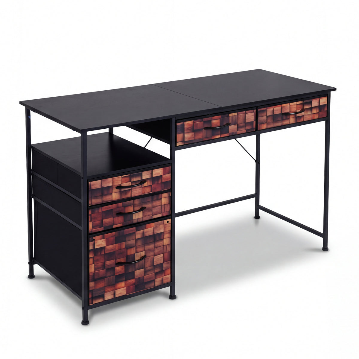 120 CM Computer Desk Home Office Desk with Metal Frame-Coffee