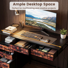 120 CM Computer Desk Home Office Desk with Metal Frame-Coffee