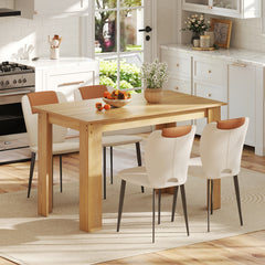 120 CM Dining Table for 4-6 People Wooden Rectangular Table Long Dinner Table-Natural