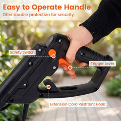 1200W Powerful Foldable Garden Rototiller for Lawn Soil Digging-Orange
