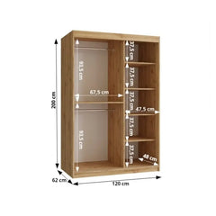 Royal Sliding Door Wardrobe 120cm