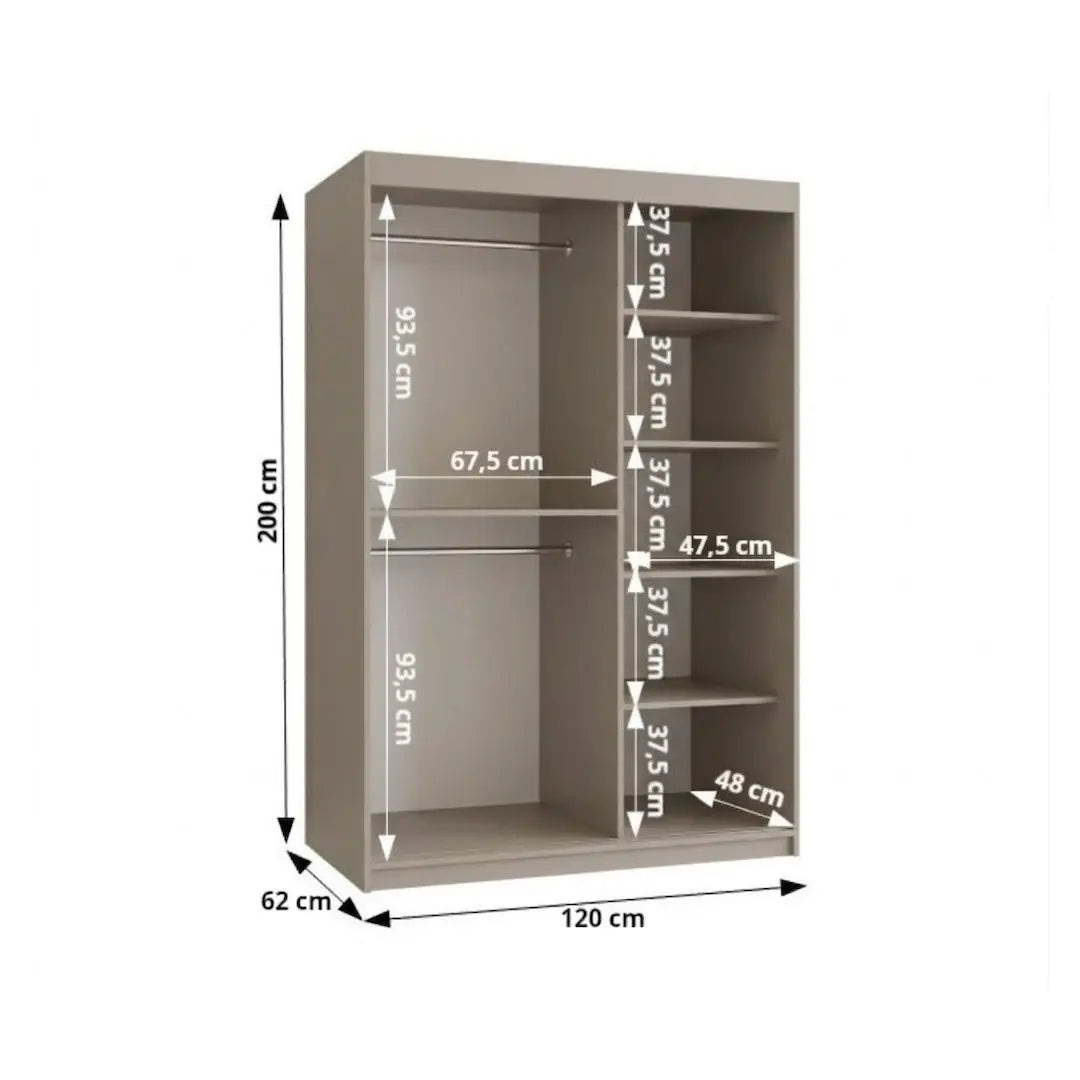 Royal Sliding Door Wardrobe 120cm
