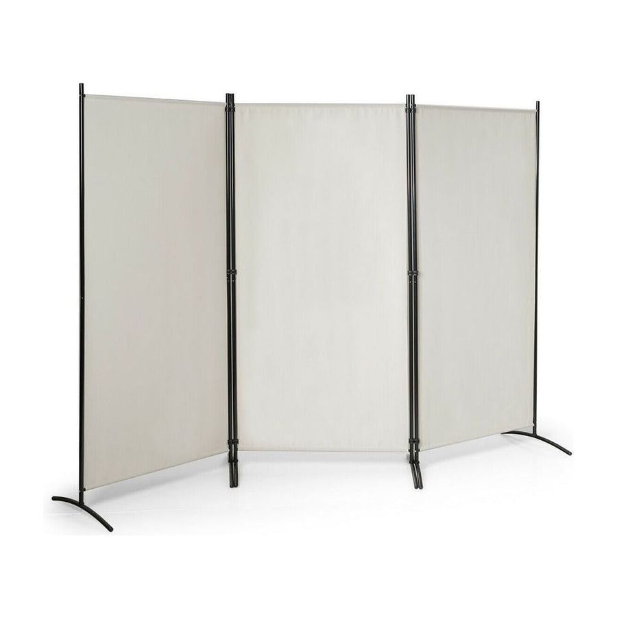 3 Panel Folding Room Divider-Beige