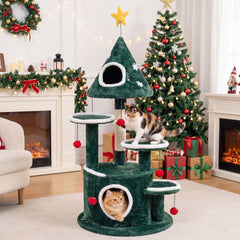 127 cm Christmas Cat Tree in Green, image 2