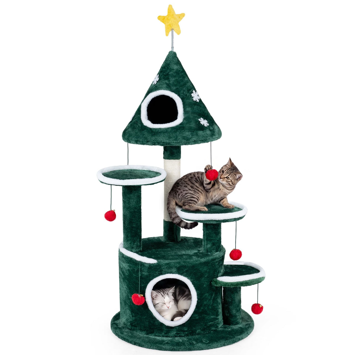 127 cm Christmas Cat Tree in Green