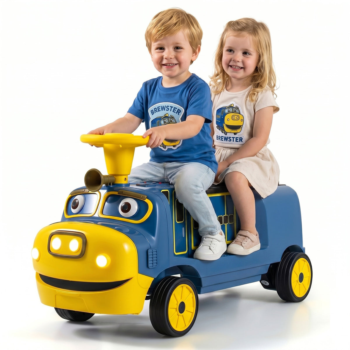 12V 2-Seater Ride on Train Licensed Chuggington with Music and Adjustable Seat-Blue