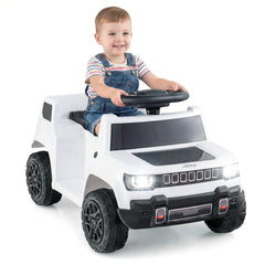 12V Kids Ride On Car Licensed Jeep Electric Vehicle with LED Lights for 18-96 Months-White