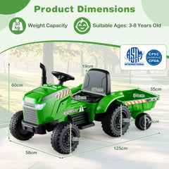 12V Kids Ride On Tractor in Light Green, image 4