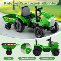 12V Kids Ride On Tractor in Light Green, image 5