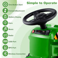 12V Kids Ride On Tractor in Light Green, image 7