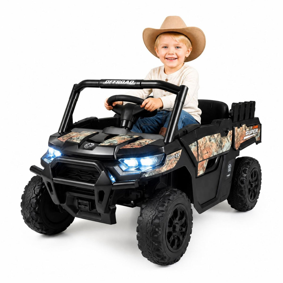 12V Kids Ride on Car with Dual 50W Motors and Remote Control-Black