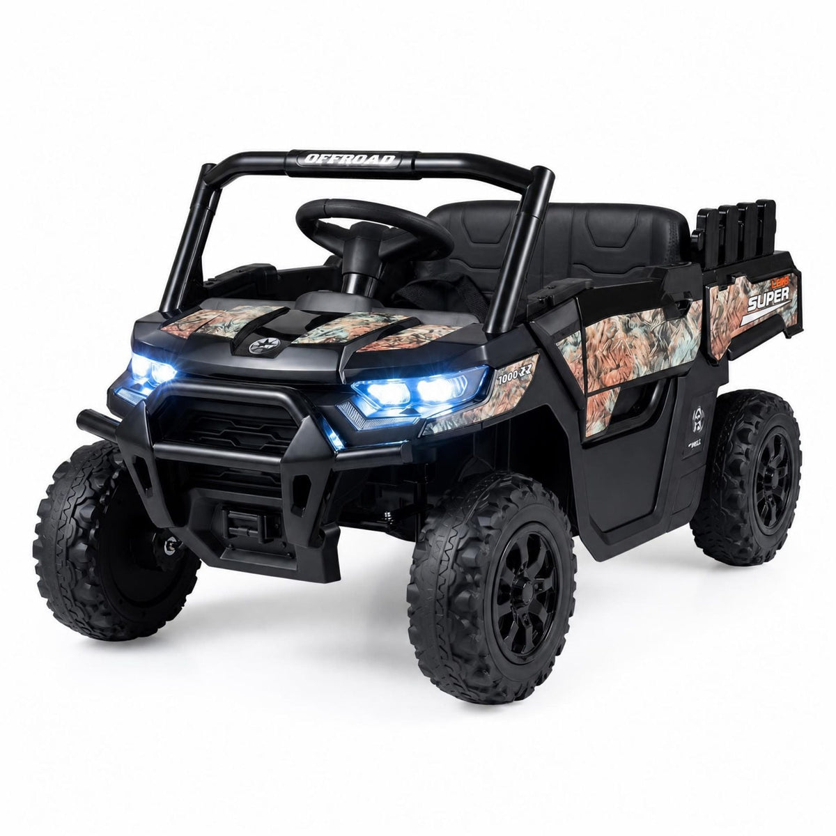 12V Kids Ride on Car with Dual 50W Motors and Remote Control-Black